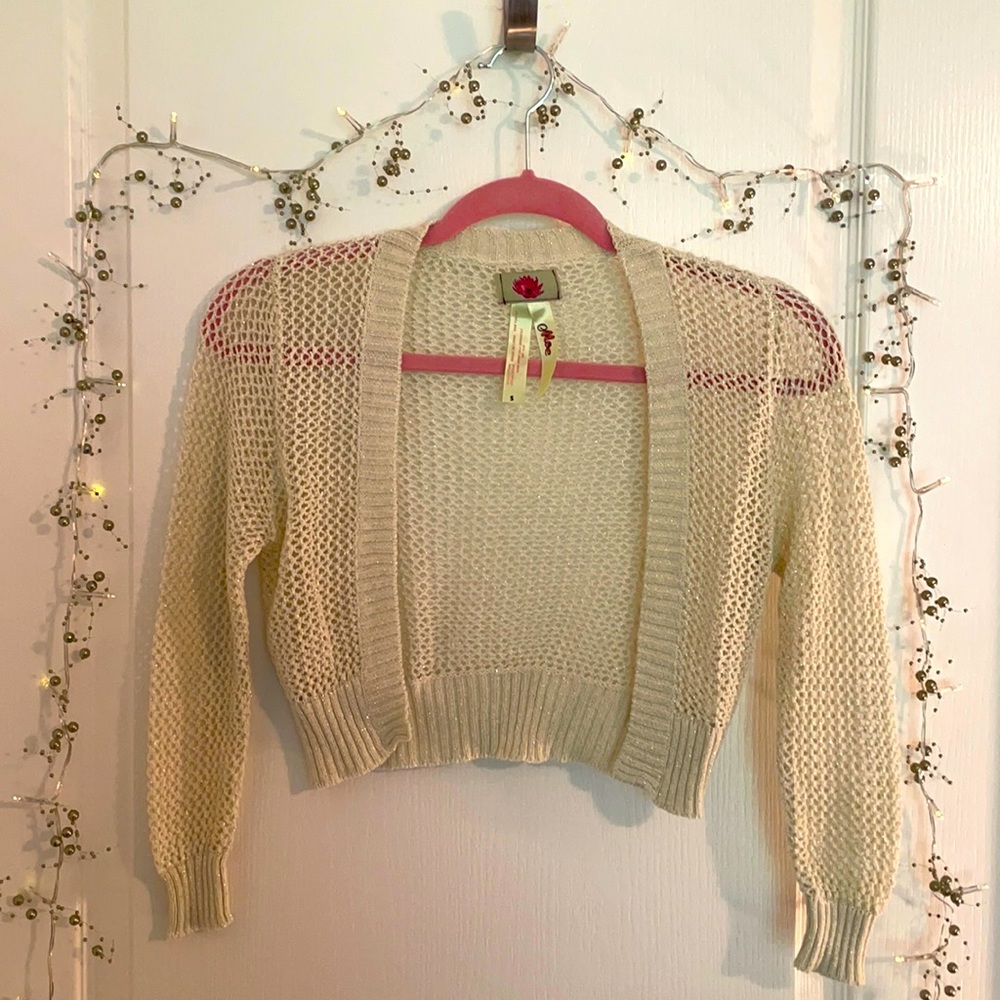 Vintage sparkle knit crop sweater